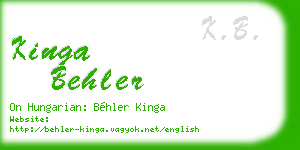 kinga behler business card